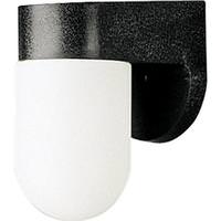 Progress Lighting 1 Light Black with White Acrylic Shade Wall Light Fixture