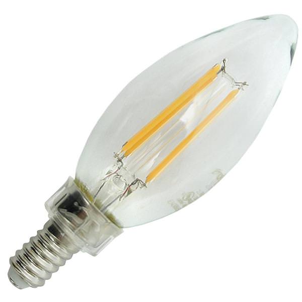 4 watt 120 volt B10 Candelabra Screw Base 5000K Daylight Clear Dimmable LED