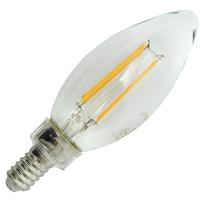 Quality Light Source 4 watt 120 volt B10 Candelabra Screw Base 5000K Daylight Clear Dimmable LED