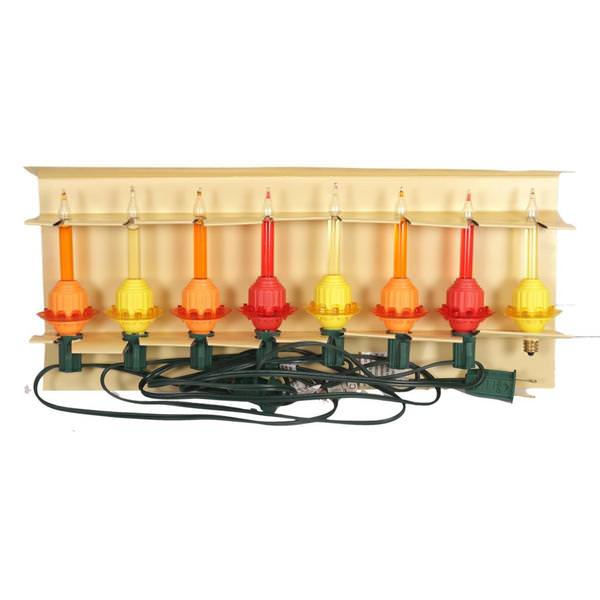7 Light Candelabra Screw Base Multi-Color Fall Bubble Light Set