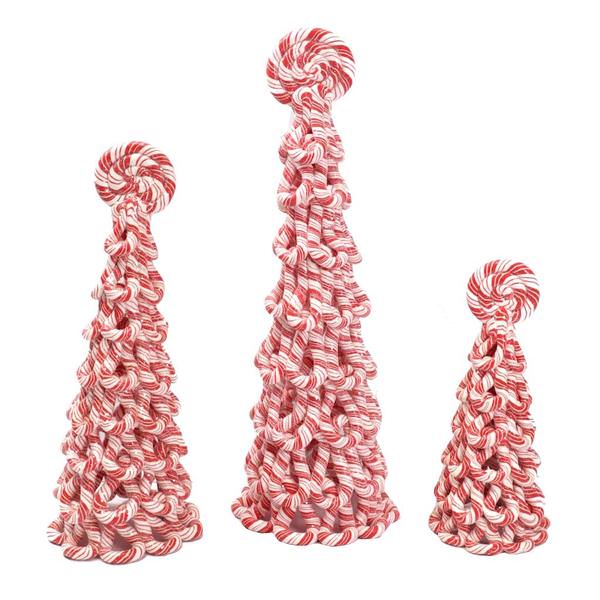 13" Red Peppermint Tree (Set of 3)