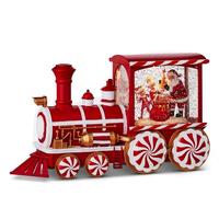 RAZ Imports 12.5" Peppermint Candy Train Musical Lighted Water Lantern
