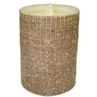 Liown 3.5" X 5" Moving Flame Burlap Candle