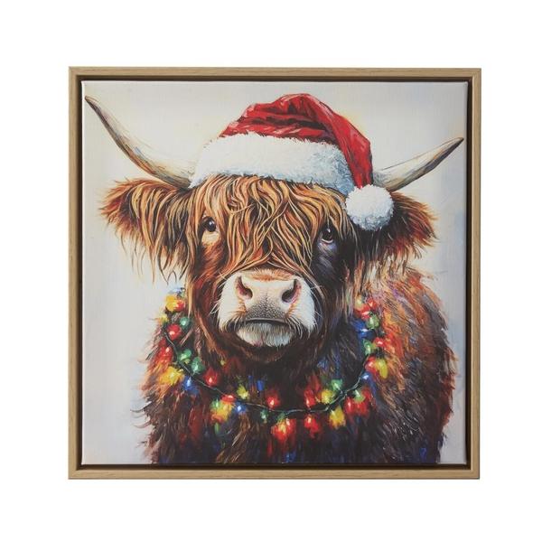 14.75" Multi-Color Highland Christmas Wall Art