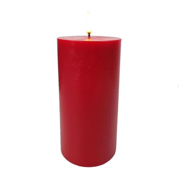 7" Rustic Red LED Pillar Wax Candle