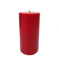 RAZ Imports 7" Rustic Red LED Pillar Wax Candle