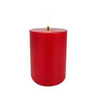 RAZ Imports 5" Rustic Red LED Pillar Wax Candle