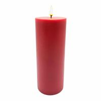 RAZ Imports 9" Rustic Red LED Pillar Wax Candle
