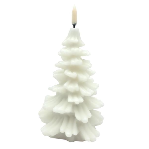7" White Christmas Tree LED Wax Candle
