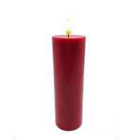 RAZ Imports 6" x 2" Rustic Red LED Pillar Wax Candle