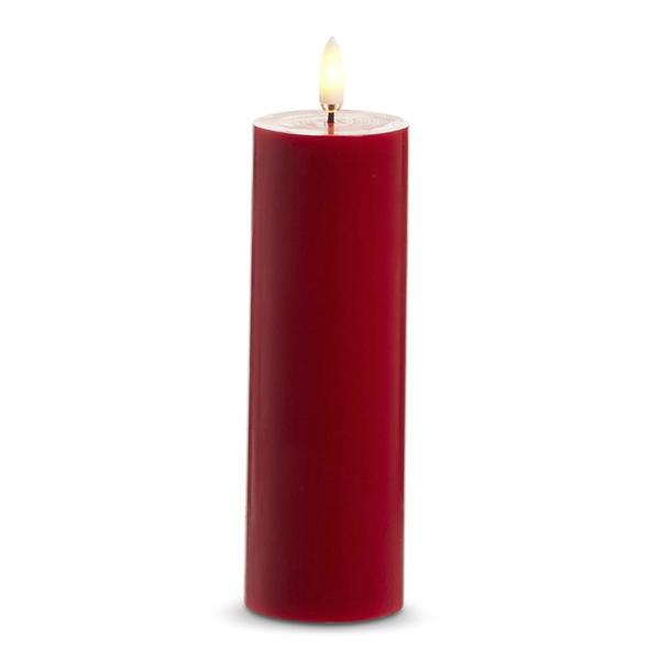 6" x 2" Rustic Red LED Pillar Wax Candle