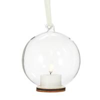 RAZ Imports 5" x 5.5" Ivory LED Tealights Clear Glass Candle with Timer