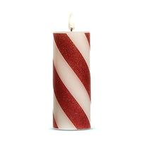 RAZ Imports 5" x 2" Red/White Stripe LED Wax Candle