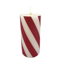RAZ Imports 5" x 3" Red/White Stripe LED Wax Candle