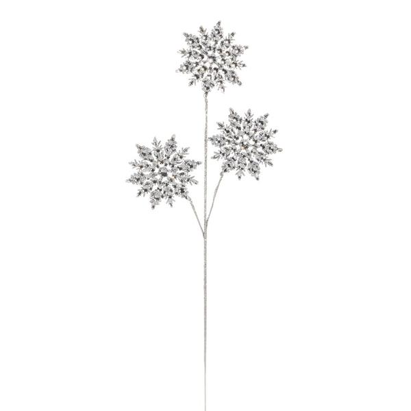 25" Gem Snowflake Spray