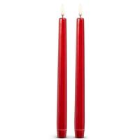 RAZ Imports 10" Metallic Red LED Wax Taper (2 Pack)