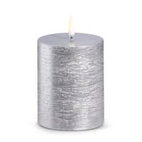 View 4" Rustic Silver LED Pillar Wax Candle