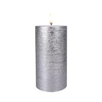 View 6" Rustic Silver LED Pillar Wax Candle