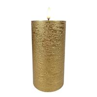 RAZ Imports 6" Rustic Gold LED Pillar Wax Candle