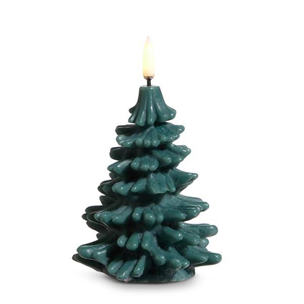 5.5" Green Christmas Tree LED Wax Candle