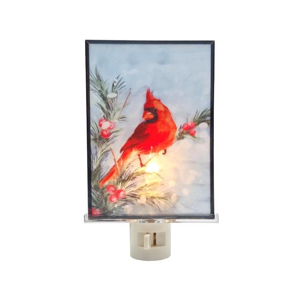 6.25" Glass Cardinal Night Light