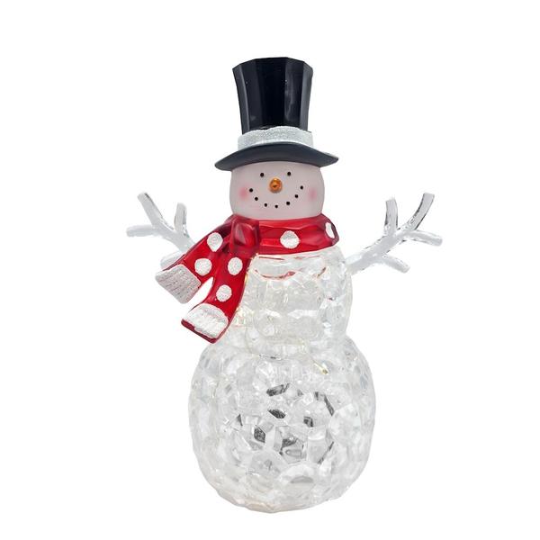 8.75" Battery Operated LED Rotating Lights Snowman