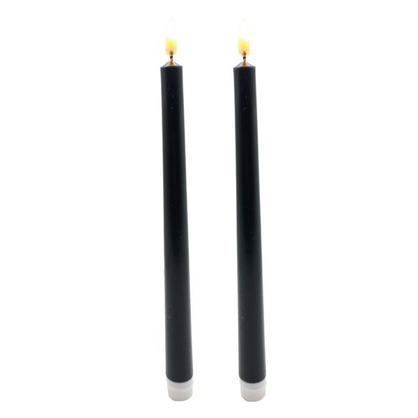 10.25" Black LED Wax Taper (2 Pack)