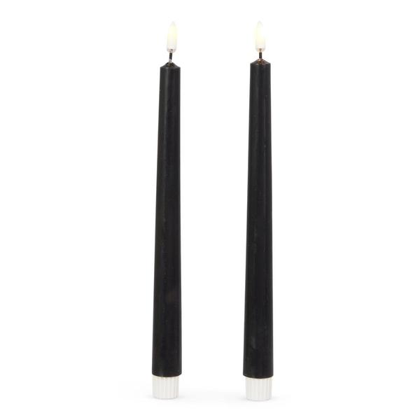 10.25" Black LED Wax Taper (2 Pack)