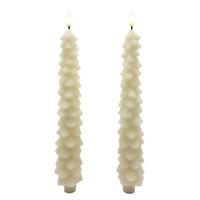 RAZ Imports 10.5" Ivory Christmas Tree LED Wax Taper (2 Pack)