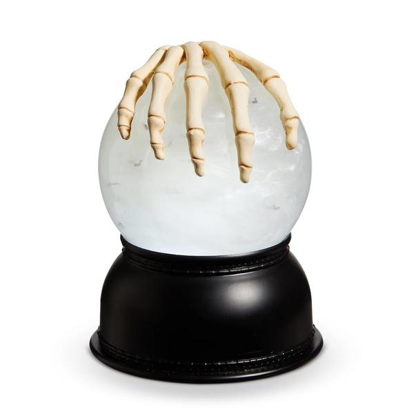 5.25" Ivory Creepy Bones Lighted Swirling Bat Globe
