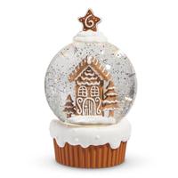 RAZ Imports 7.75" Gingerbread Village Cupcake with Swirling Glitter