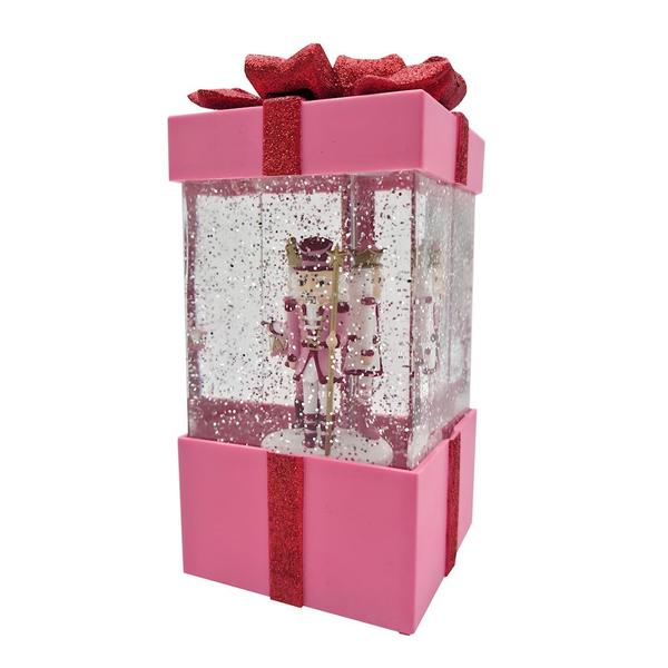 8" Pink Blushing Nutcracker Lighted Water Lantern