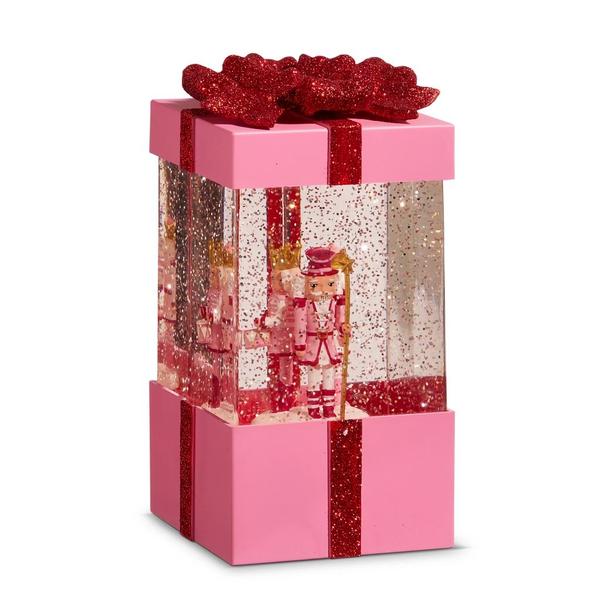 8" Pink Blushing Nutcracker Lighted Water Lantern