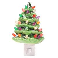 View 6" Ceramic Green Christmas Tree Night Light