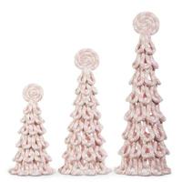 RAZ Imports 13" Pink Peppermint Tree (Set of 3)