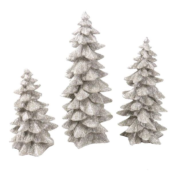 9.5" Silver Tree (Set of 3)