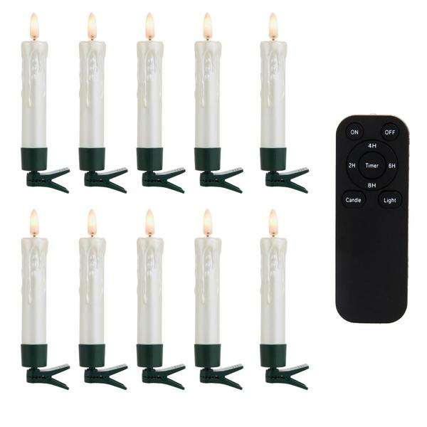 5" Pearlescent Clip-On Drip Wax Candles with Remote (10 Pack)