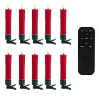 RAZ Imports 5" Red Clip-On Drip Wax Candles with Remote (10 Pack)