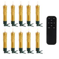 RAZ Imports 5" Gold Clip-On Drip Wax Candles with Remote (10 Pack)