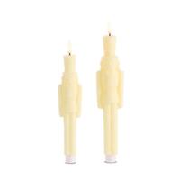 RAZ Imports 11.5" Ivory Glittered Taper Nutcrackers (2 Pack)
