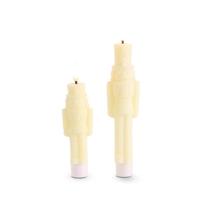 RAZ Imports 7.5" Ivory Glittered Taper Nutcrackers (2 Pack)
