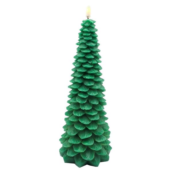 10.5" Green Christmas Tree LED Wax Candle