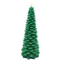 View 10.5" Green Christmas Tree LED Wax Candle
