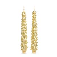 RAZ Imports 10.5" Gold Christmas Tree LED Wax Taper (2 Pack)