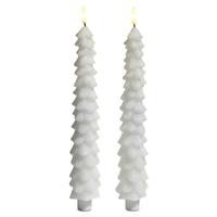 RAZ Imports 10.5" White Christmas Tree LED Wax Taper (2 Pack)