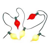 RAZ Imports 15 Light 14' Matte White and Red Kismet LED Light String