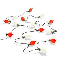 RAZ Imports 15 Light 14' Matte White and Red Kismet LED Light String