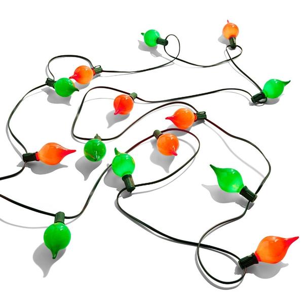 15 Light 14' Matte Red and Green Kismet LED Light String