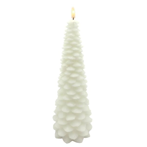 10.5" White Christmas Tree LED Wax Candle