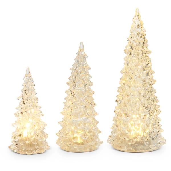 8.5"/6.5"/5" Clear Christmas Tree Lantern (Set of 3)